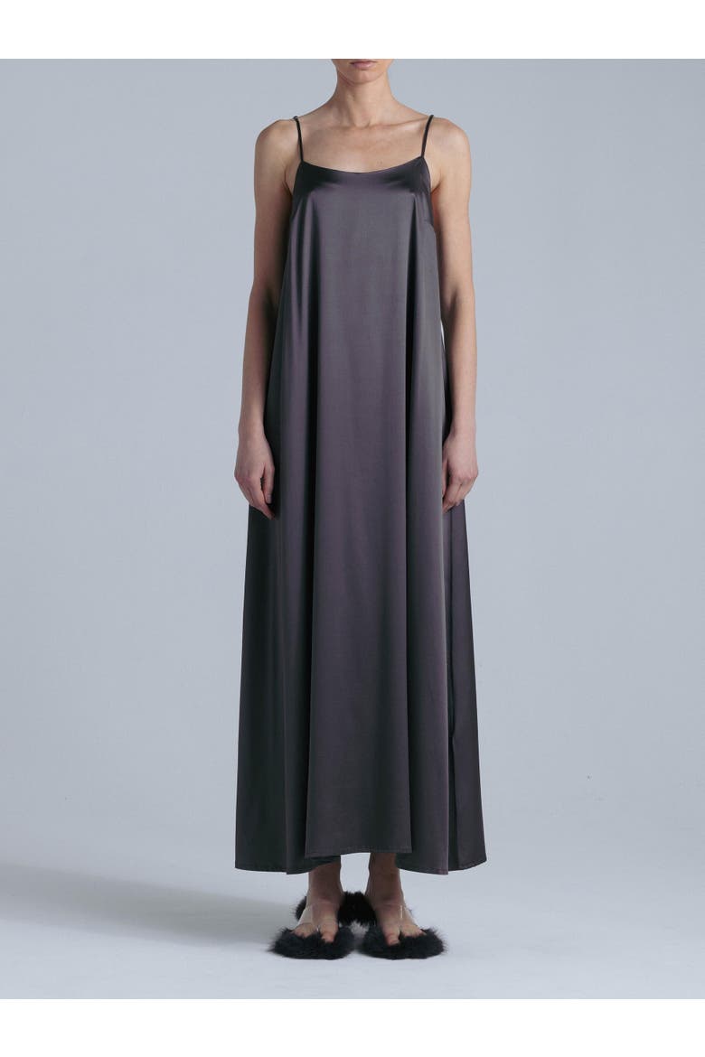 Aphrodite Sleeveless Silk Maxi Dress, Alternate, color, Magic Grey
