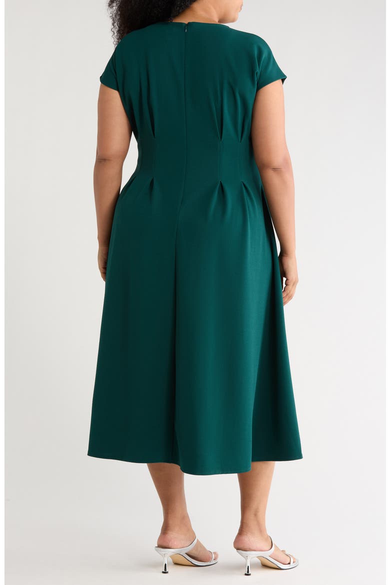 Pleated Waist A-Line Dress, Alternate, color, GREEN PONDEROSA