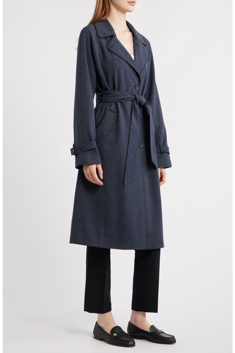 Stretch Gabardine Trench Coat, Alternate, color, NAVY