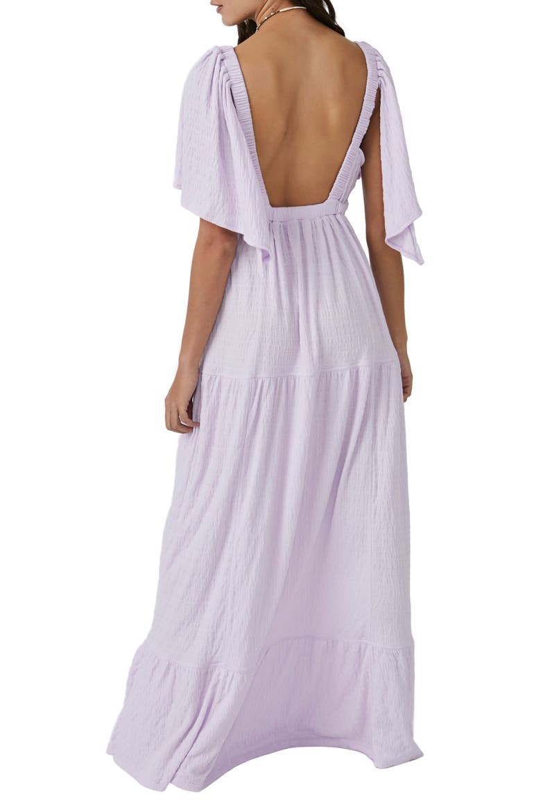 free-est La La Tiered Flutter Sleeve Maxi Dress, Alternate, color, FROST LAVENDER