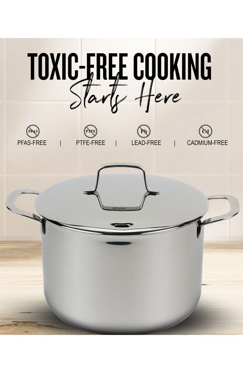 Alva Maestro stainless steel stockpot, Alternate, color, Silver 8Qt