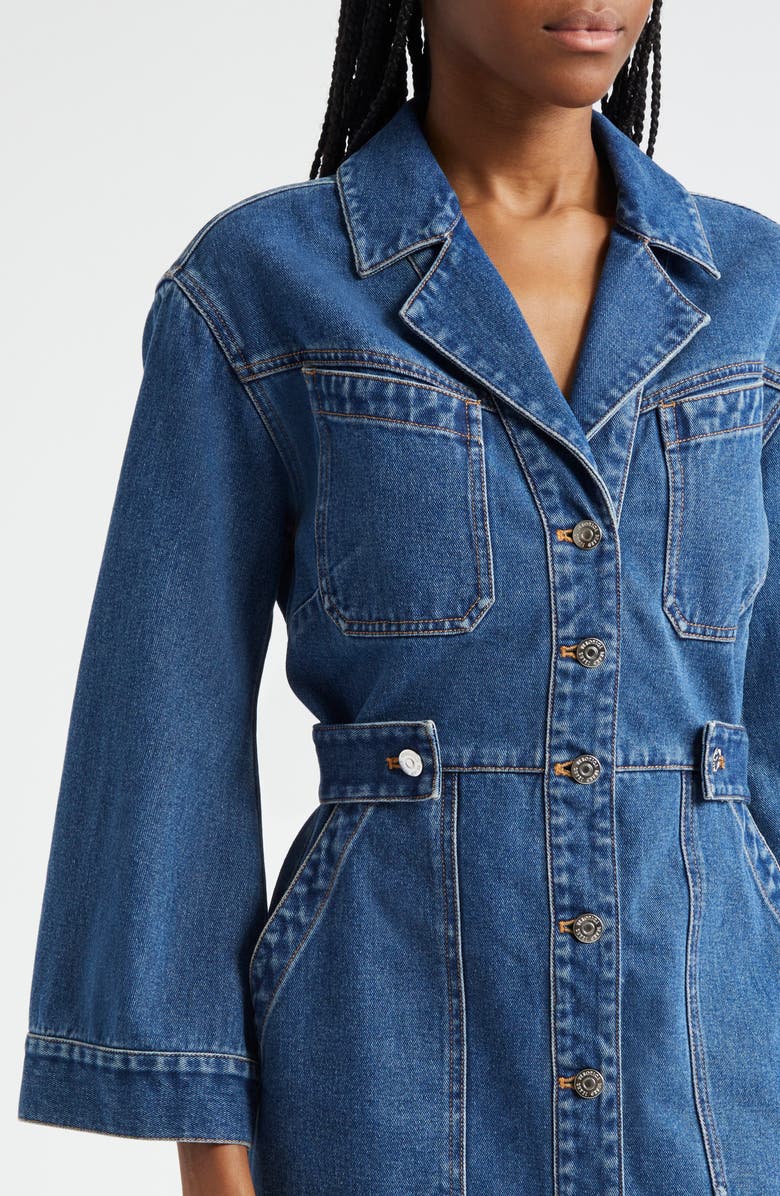 Veronica Beard McKinely Long Sleeve Denim Minidress, Alternate, color, 