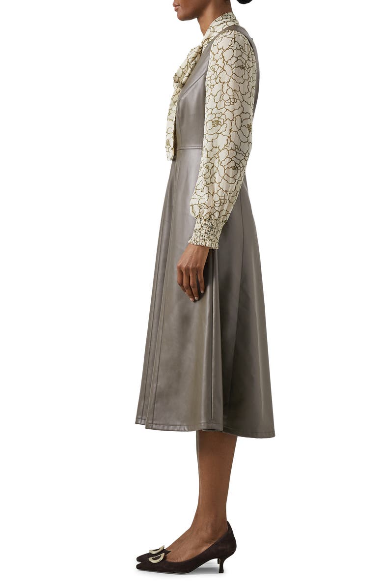 LK Bennett Laurie Faux Leather Pinafore Dress, Alternate, color, 