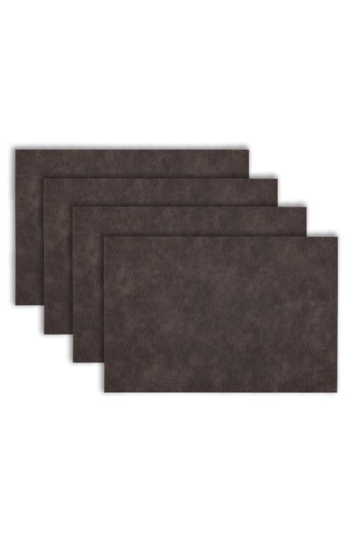 Dainty Home Faux Leather Reversible Set Of 4 Placemats In Reversible Grey Brown