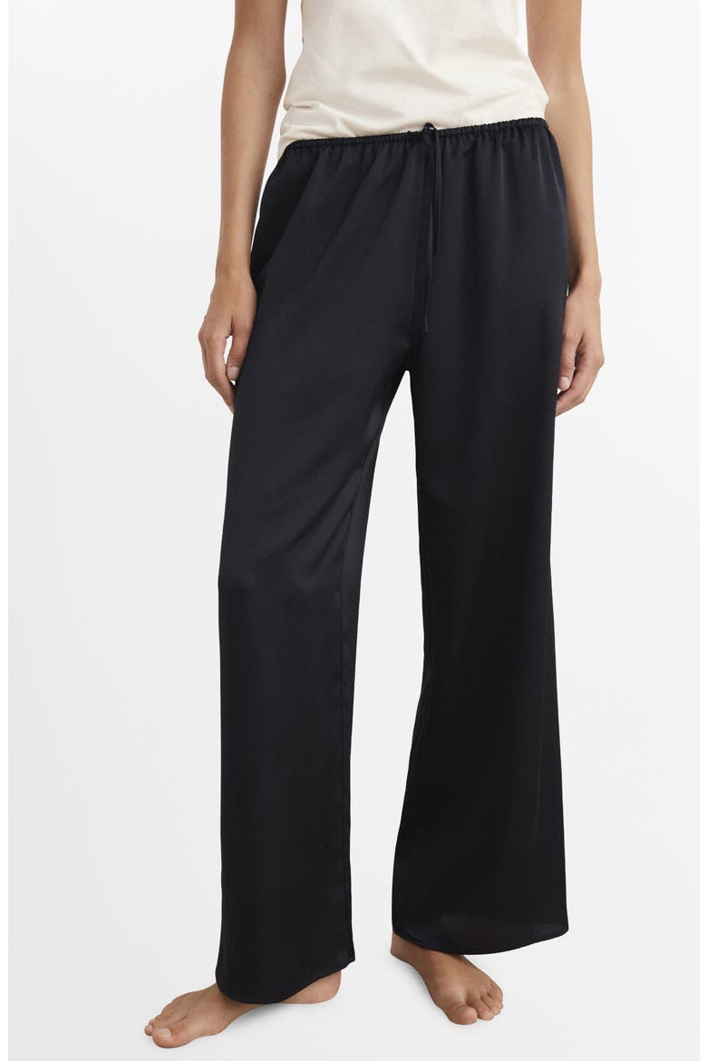 Satin Pajama Pants, Main, color, CHARCOAL