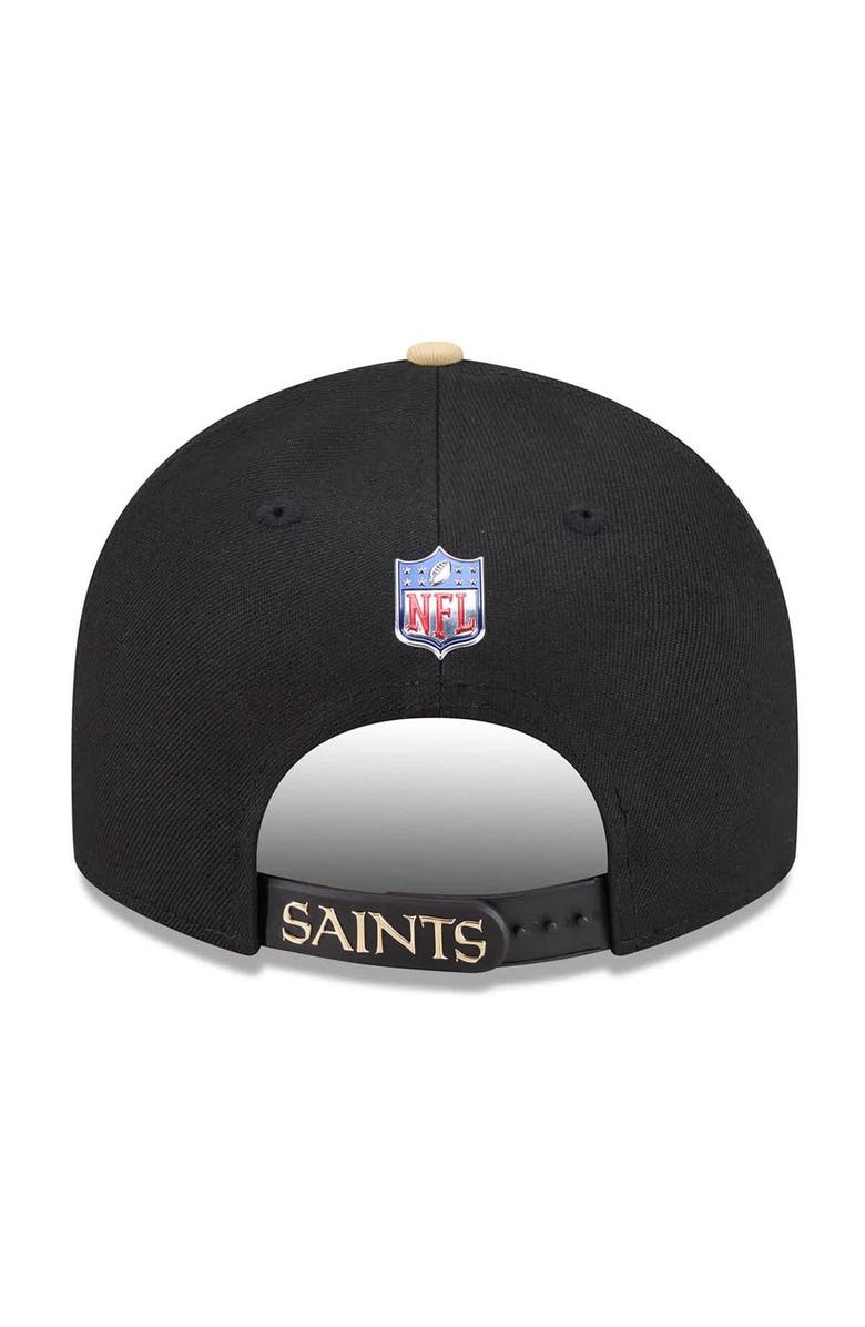 New Era Men's New Era  Black/Gold New Orleans Saints 2026 NFL Draft On Stage Pre-Curved 9FIFTY Snapback Hat, Alternate, color, Black