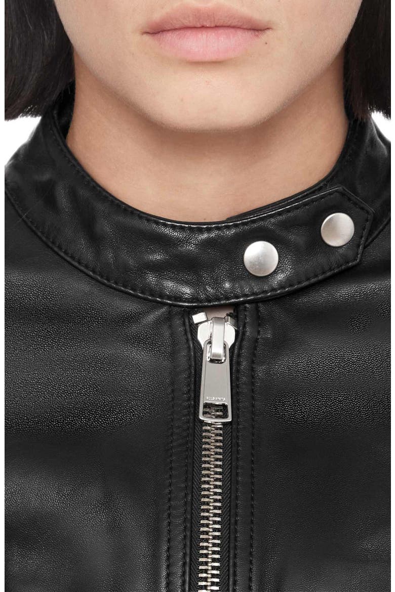 Comet Leather Jacket, Alternate, color, BLACK