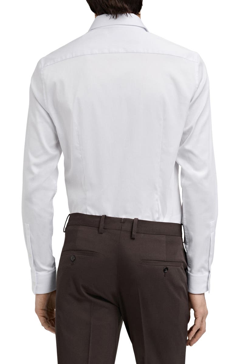 MANGO Slim Fit Stretch Poplin Button-Up Shirt, Alternate, color, White