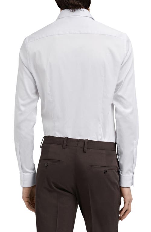 Mango Slim Fit Stretch Poplin Button-up Shirt In White