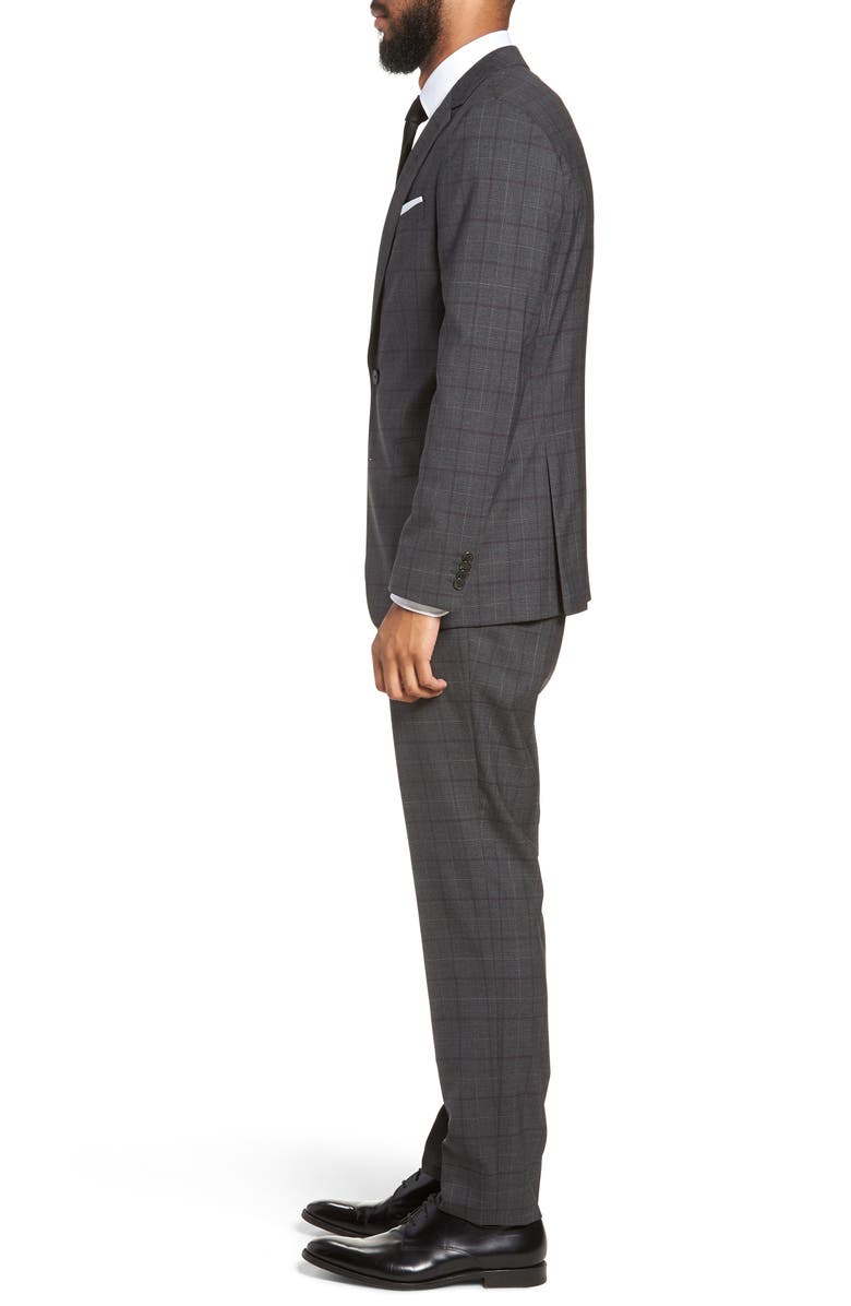 BOSS Novan/Ben Trim Fit Plaid Wool Suit, Alternate, color, 