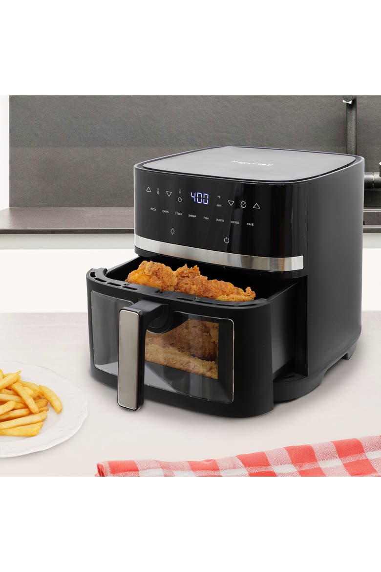 8.5 Quart Digital Electric Air Fryer with Transparent Window in Black, Alternate, color, Black