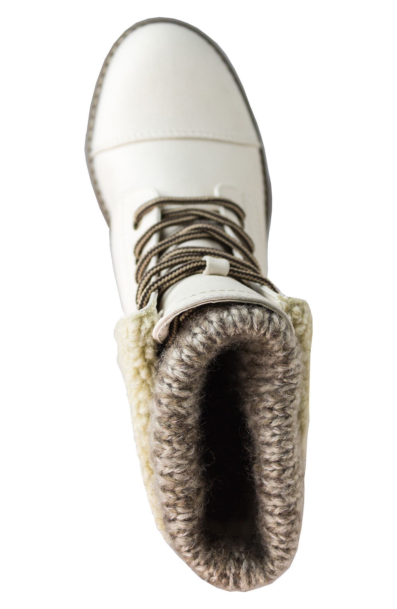 CLIFFS BY WHITE MOUNTAIN Duena Faux Shearling Lined Lace-Up Boot, Alternate, color, Winter White/ Burn/ Fa