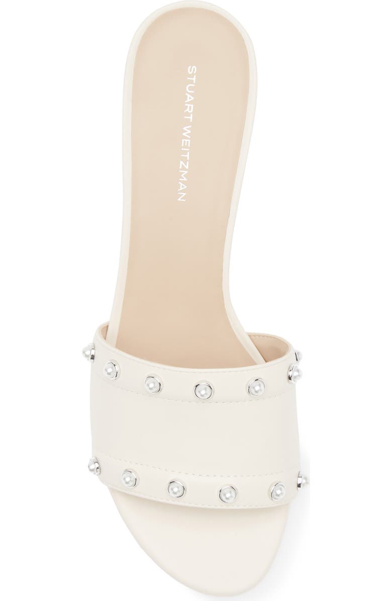 Stuart Weitzman Faux Pearl Slide Sandal, Alternate, color,