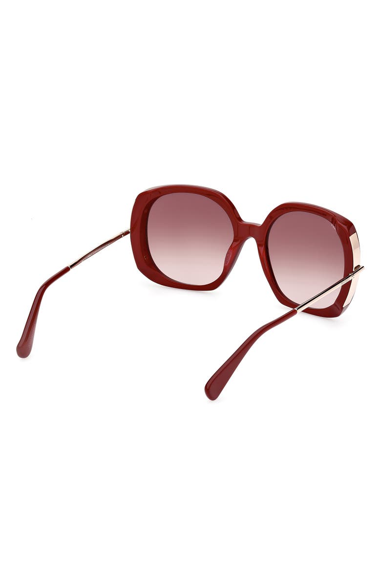 Max Mara Malibu 58mm Gradient Butterfly Sunglasses, Alternate, color, Red / Pale Gold / Brown Lenses