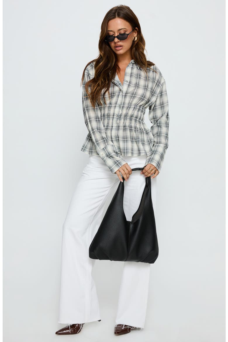 As You Are Check Button-Up Shirt, Alternate, color, BLACK CHECK