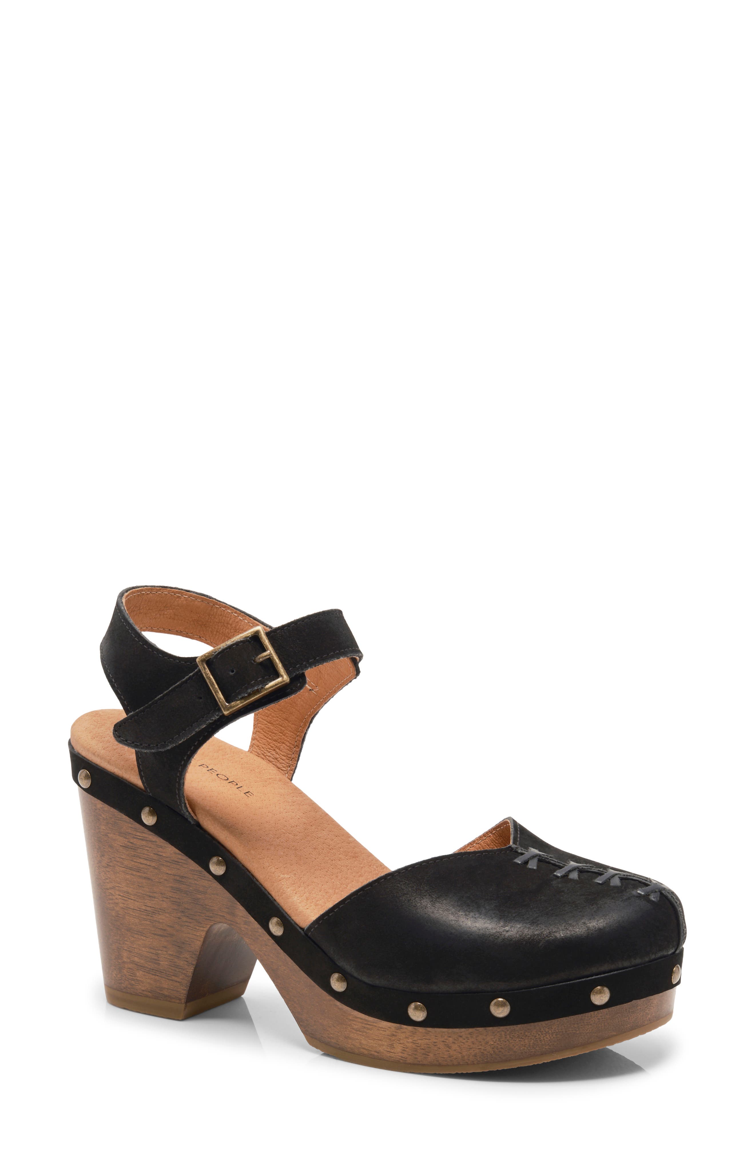 Doubs Platform Clog, Main, color, BLACK LEATHER