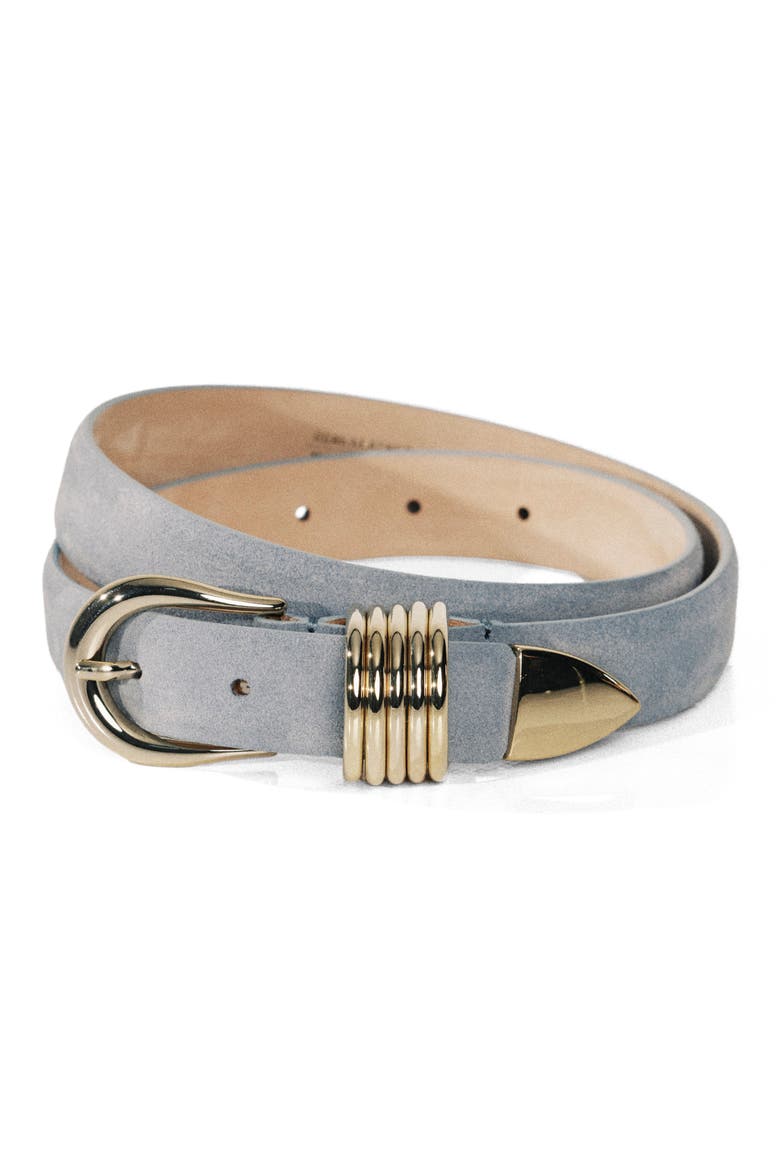 Hollyhock Suede Belt, Alternate, color, BLUE/ GOLD
