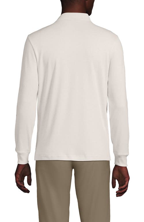 Lands' End Long Sleeve Cotton Supima Polo Shirt With Pocket In White
