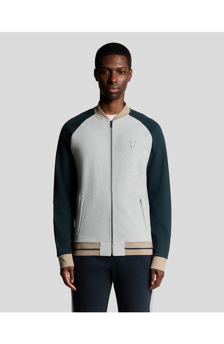 Lyle & Scott Interlock Contrast Raglan Bomber Jacket, Main, color, Carbon