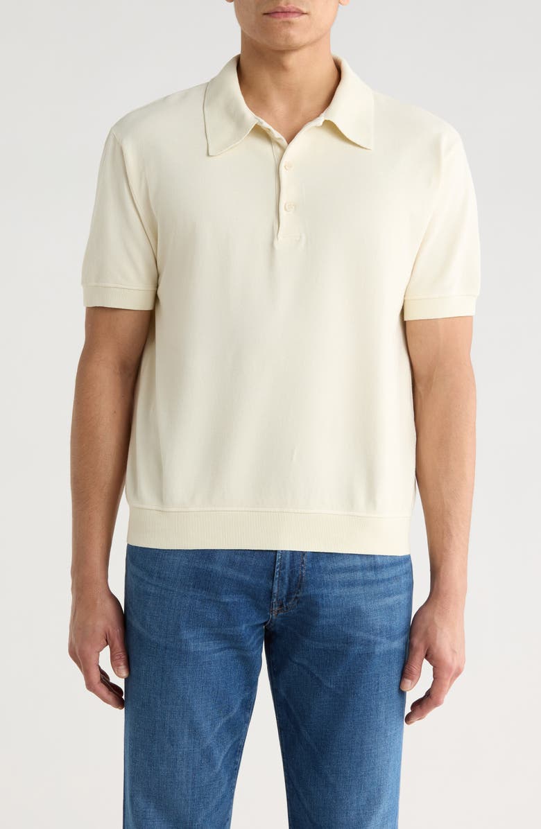 Citizens of Humanity Banded Cotton Piqué Polo, Main, color, Light Beige