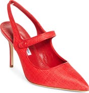 Manolo Blahnik Camparisli Pointed Toe Mary Jane Slingback Pump