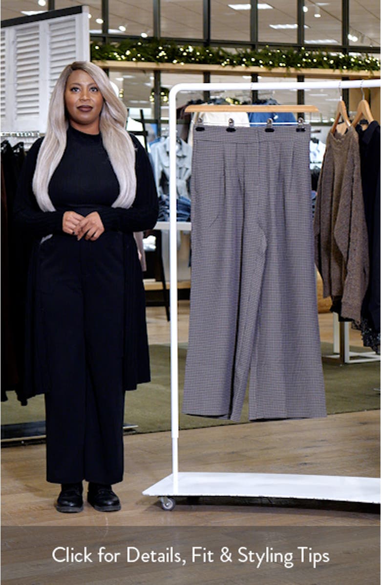 Tiana Houndstooth Check Wide Leg Pants, sales video thumbnail