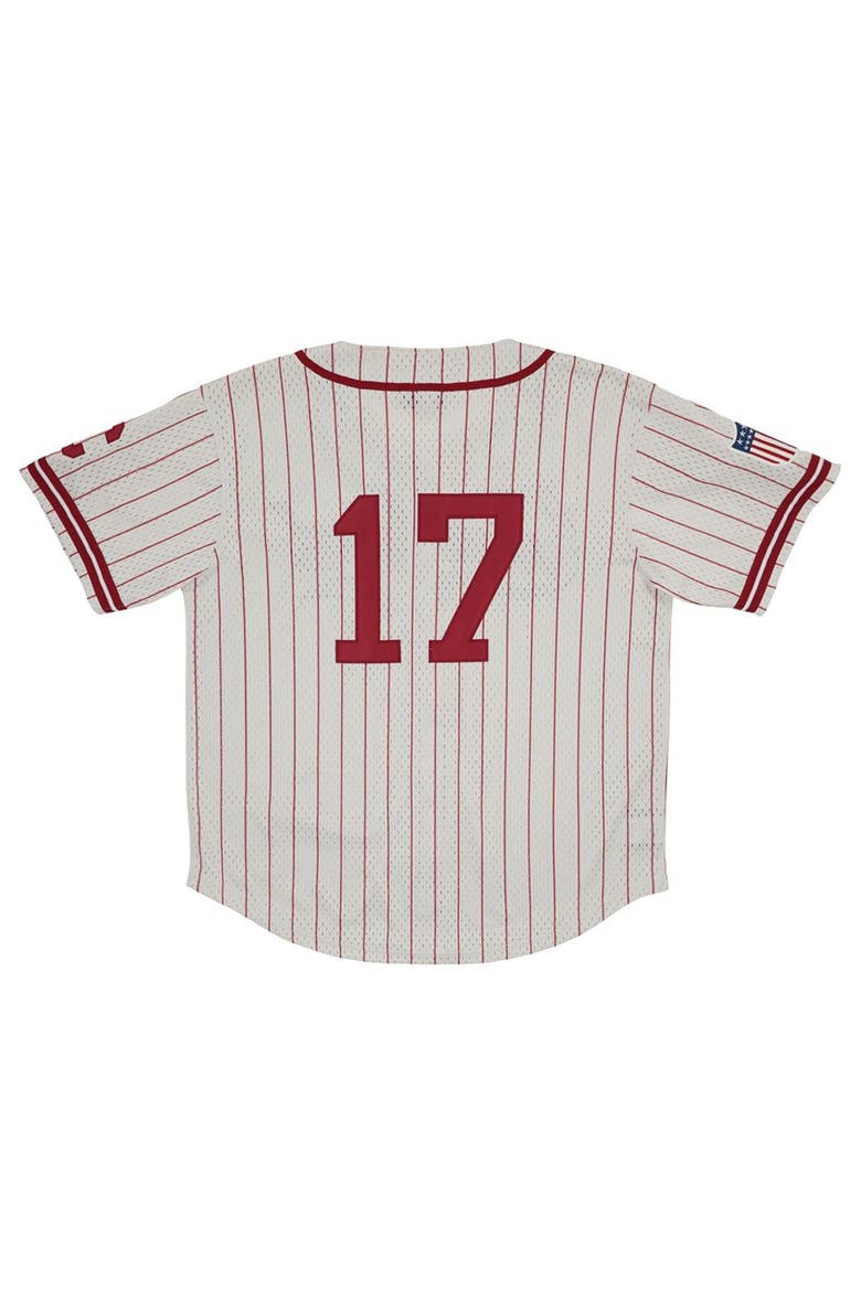 Men's Rings & Crwns #17 Cream Pittsburgh Crawfords Mesh Button-Down Replica Jersey, Alternate, color, Cream