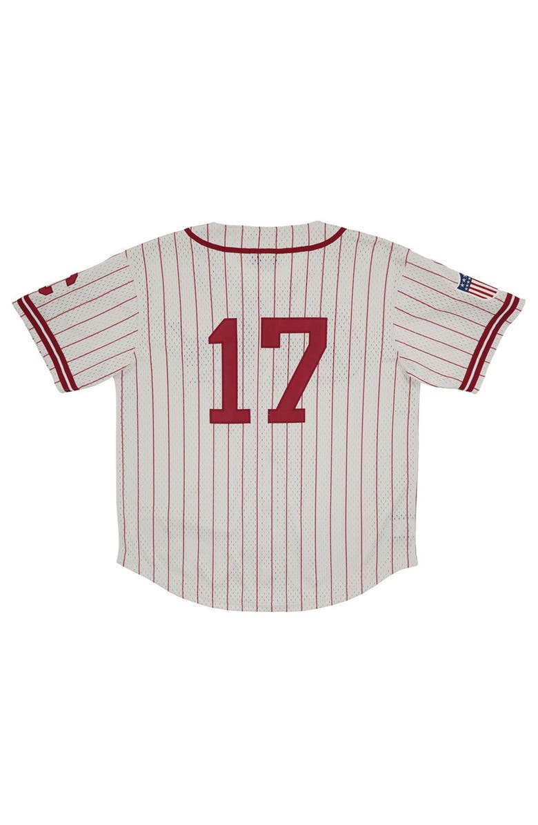 RINGS & CRWNS Men's Rings & Crwns #17 Cream Pittsburgh Crawfords Mesh Button-Down Replica Jersey, Alternate, color, 