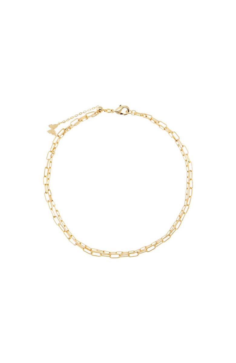 BY ADINA EDEN Double Baby Paperclip Anklet, Main, color, Gold