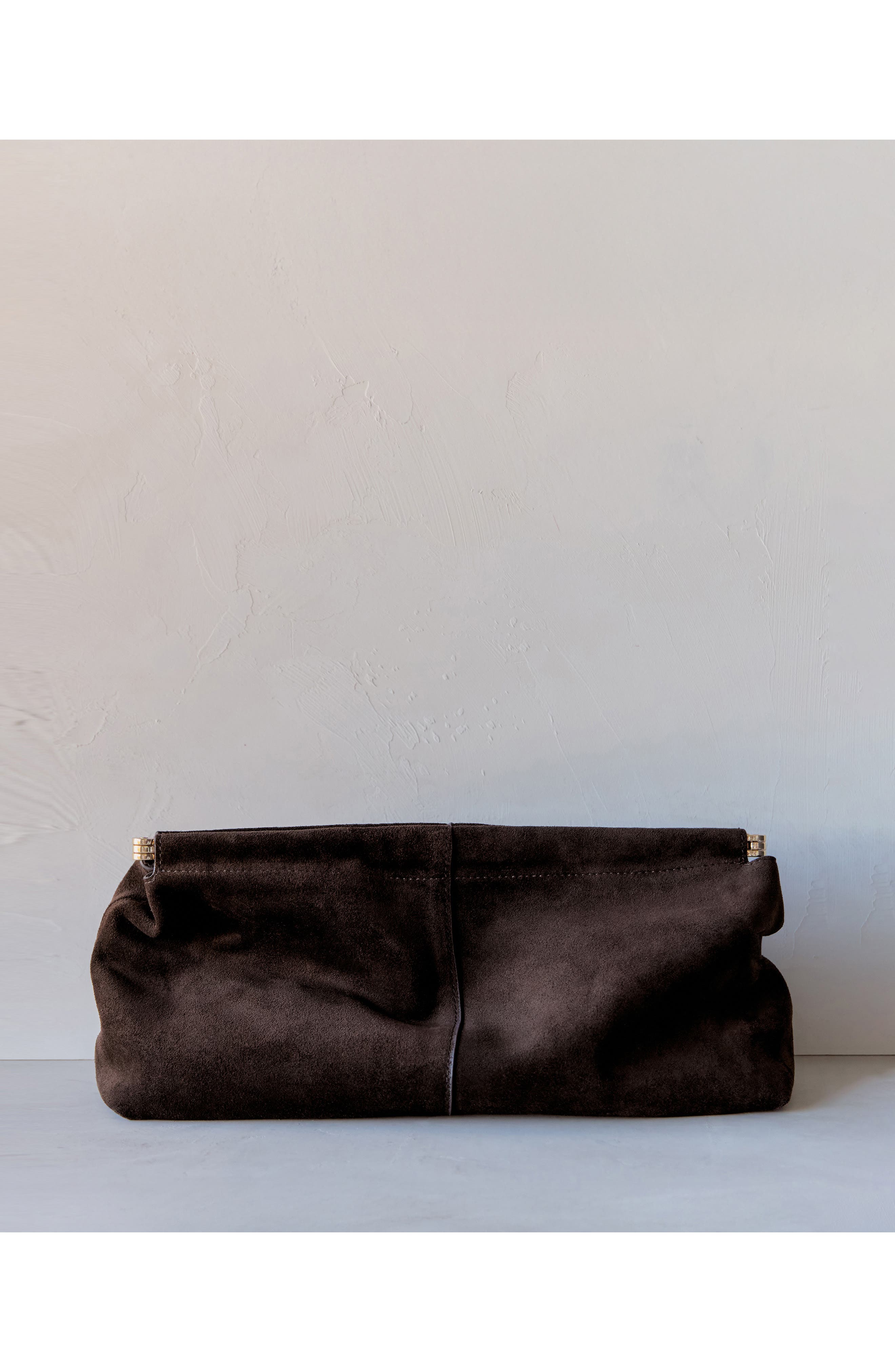 MANGO Suede Clutch, Alternate, color, 