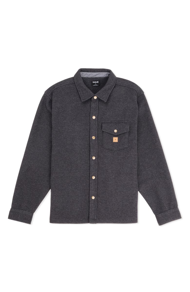 Hurley Santa Cruz Seaside Solid Flannel Button-Up Shirt Jacket, Alternate, color,