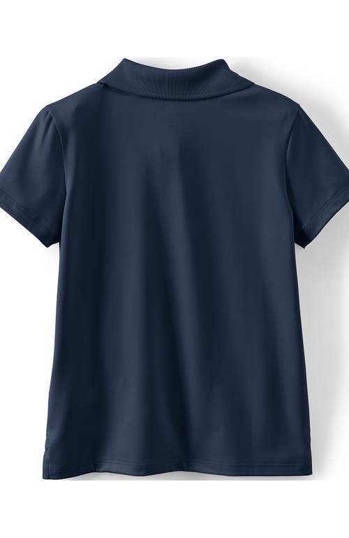 Lands' End School Uniform Girls Short Sleeve Feminine Fit Rapid Dry Polo Shirt In Blue