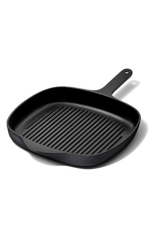Caraway 10.5-inch Enameled Cast Iron Grill Pan In Charcoal