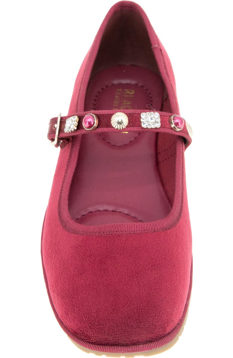 Reaction Kenneth Cole Elda Embellished Mary Jane Flat, Alternate, color, Dark Red Velvet