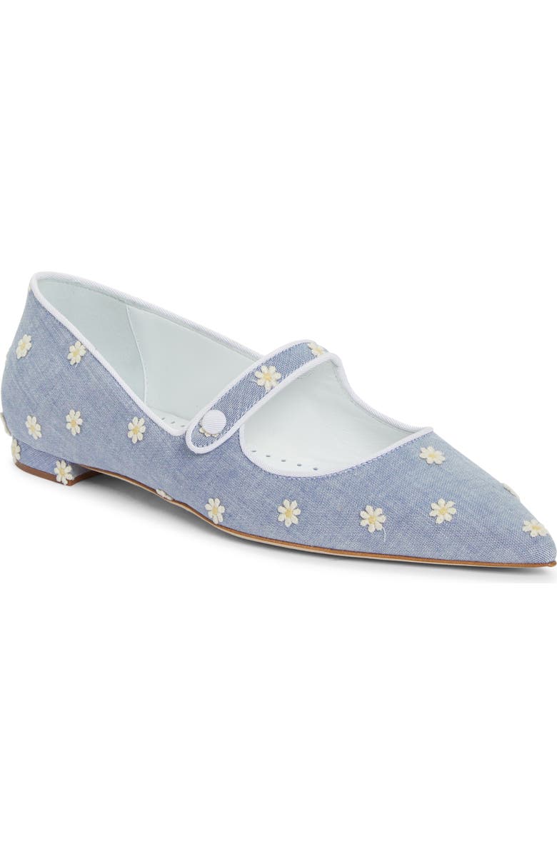 Manolo Blahnik Daisy Pointed Toe Mary Jane Flat, Main, color,