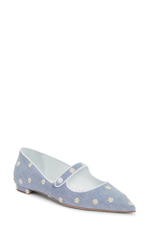 Daisy Pointed Toe Mary Jane Flat (Women)