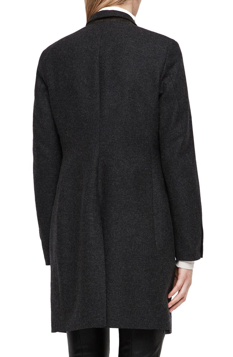 AllSaints Lyla Wool Blend Coat, Alternate, color, 