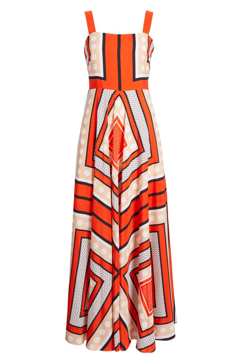 Scarf Maxi Sundress, Alternate, color, RED