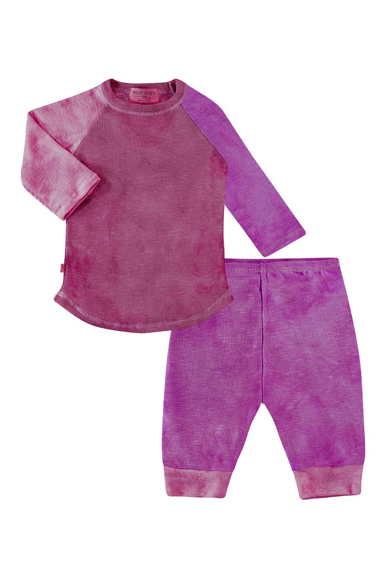 Long Sleeve Slub Knit Loungewear Set, Main, color, MAGENTA MARBLE
