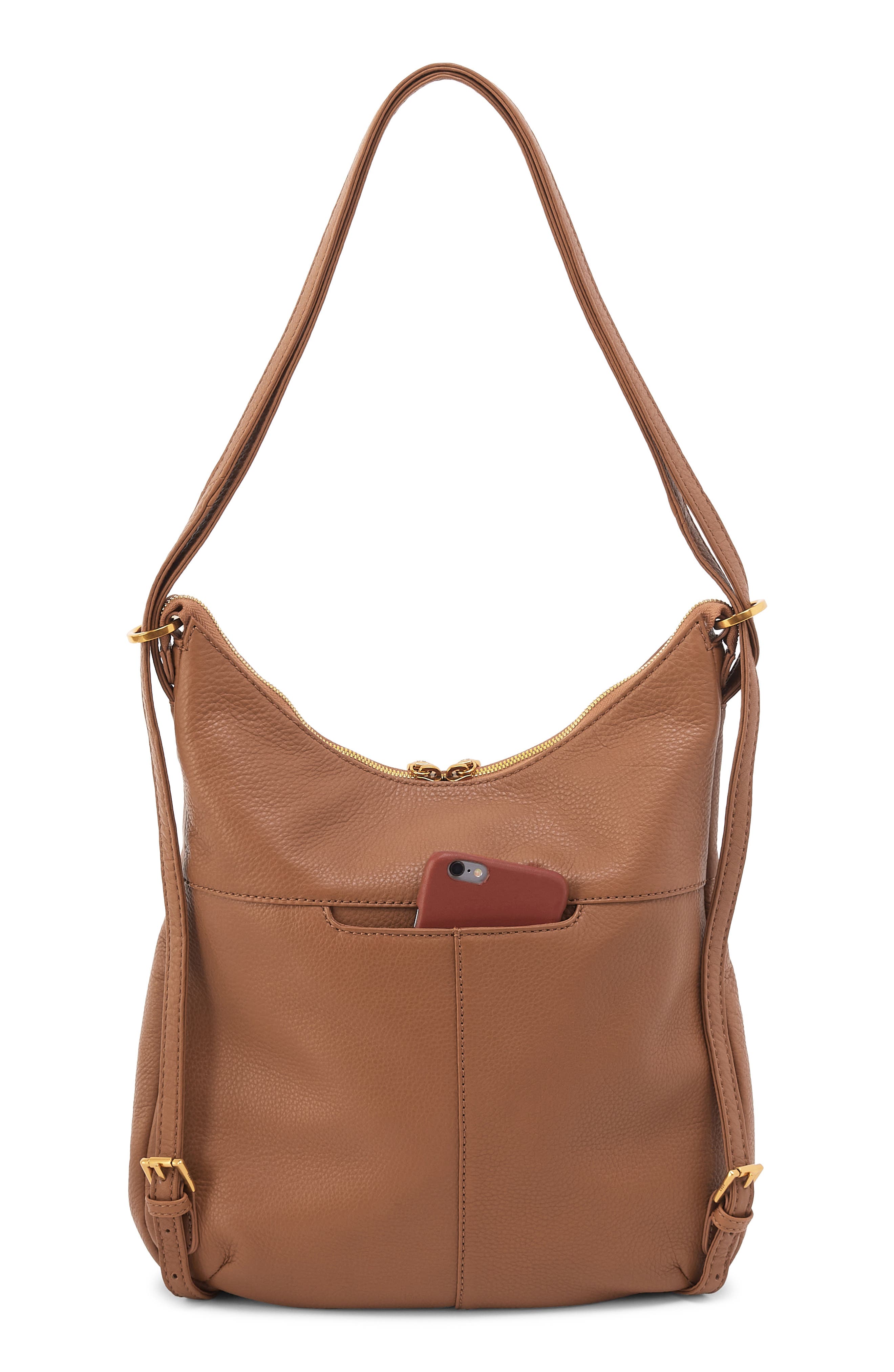 HOBO Merrin Leather Convertible Backpack, Alternate, color, Timber Brown