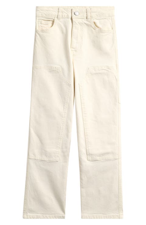 Kids' Straight Leg Cotton Jeans (Hydro SR Off White) (Big Kid)