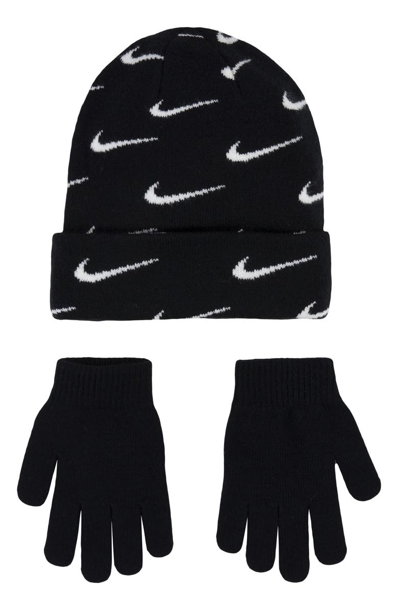 Nike Swoosh Repeat Beanie, Alternate, color, Black