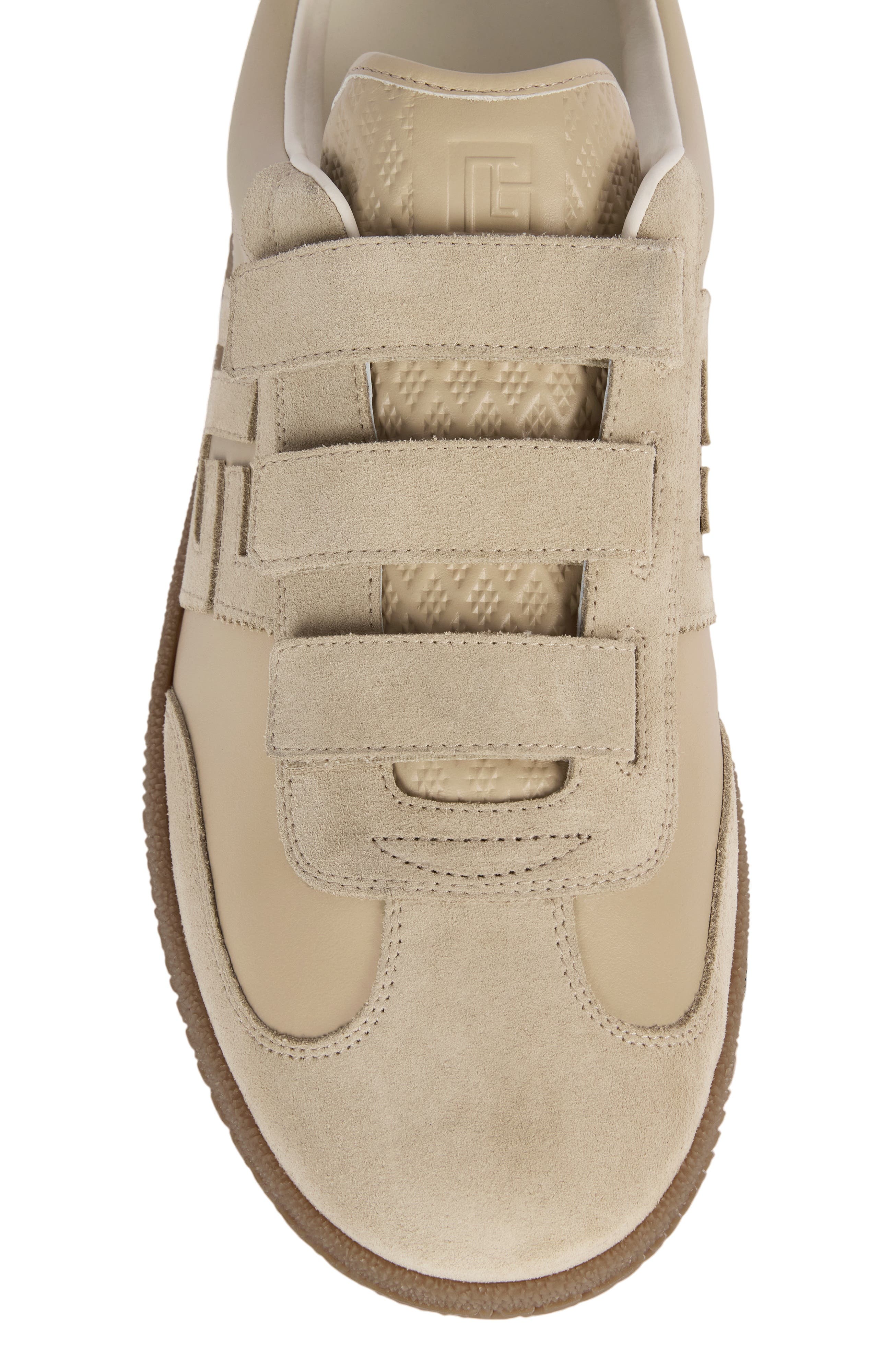Swan trainers in smooth leather and suede, Alternate, color, beige