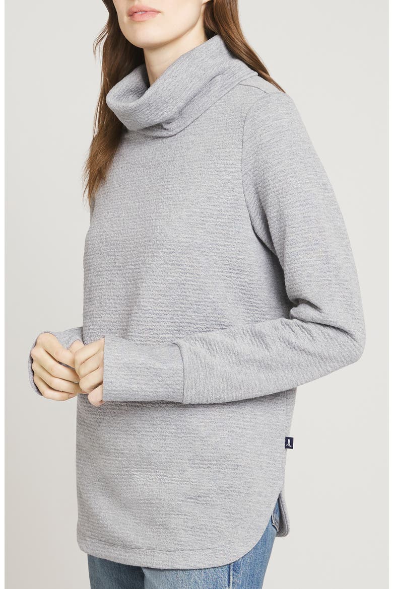 Jacquard Funnel Neck Tunic, Alternate, color, GRAY HEATHER