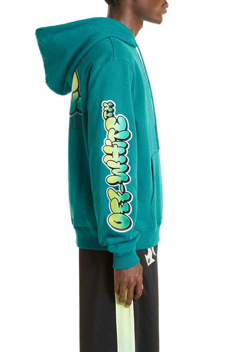 Off-White Gender Inclusive Graffiti Logo Cotton Hoodie, Alternate, color,