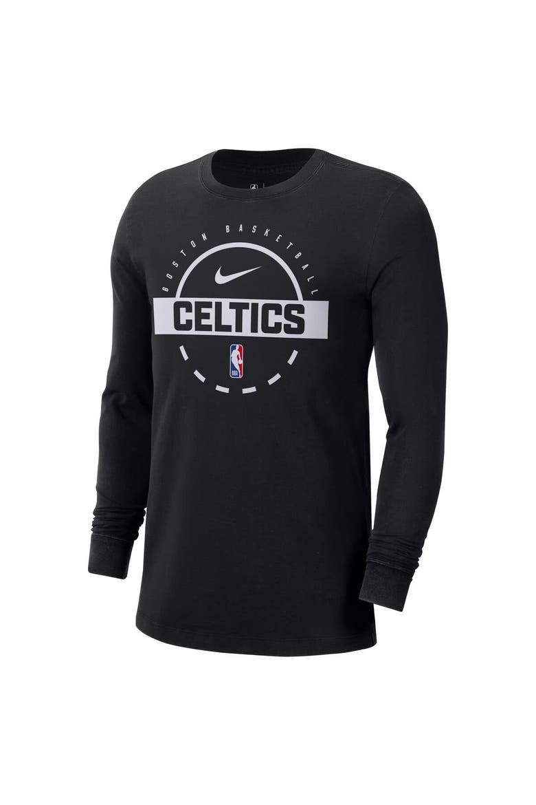 Men's Nike  Black Boston Celtics Authentic Long Sleeve Practice T-Shirt, Alternate, color, Black