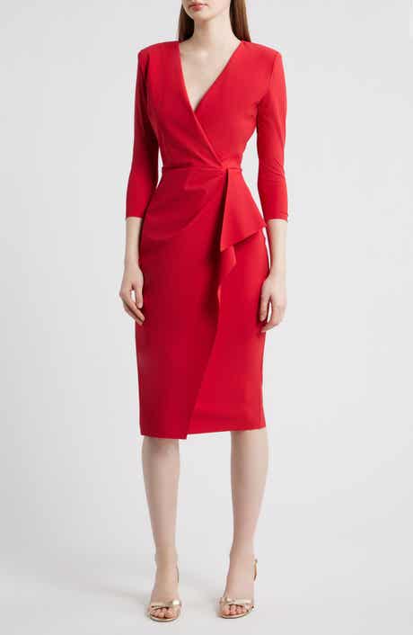 Zuhur Pleated Cocktail Sheath Dress