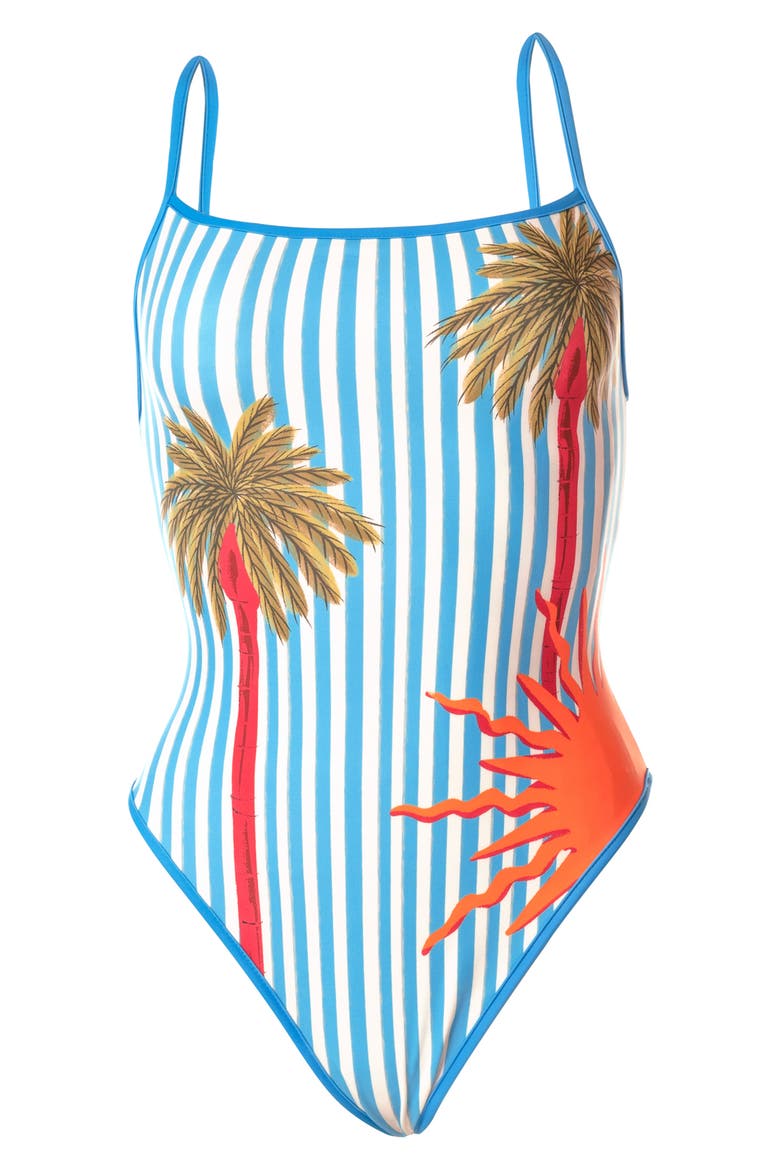 Prism Wave Biella One-Piece Swimsuit, Alternate, color, OPEN BLUE