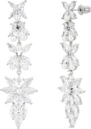 Untamed Petals Rosette Crystal Drop Earrings