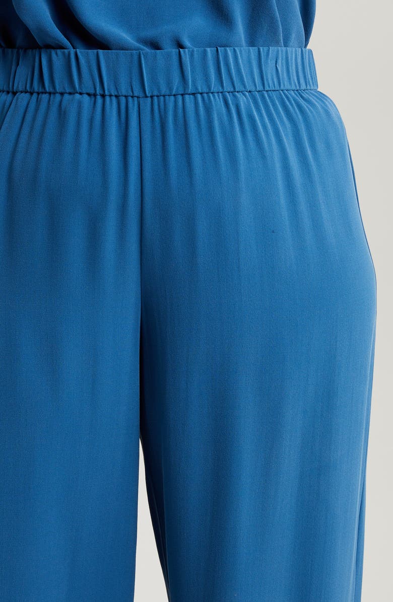 Eileen Fisher Wide Leg Slit Hem Ankle Pants, Alternate, color, Atlantis